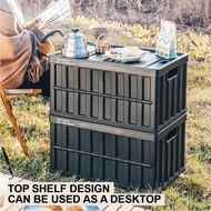 64L Collapsible Storage Box Crate with Lid Folding Storage Box X-6275