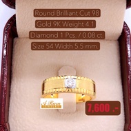 98 Water Square Pollen Diamond Male Ring