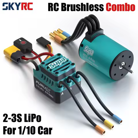 SKYRC Brushless Motor ESC Combo FuriaX Supa 3650 Motor 60A ESC 2-3S LiPo 3.175mm Shaft For 1/10 Tour