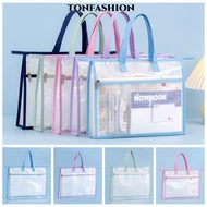 TONFASHION A3 Project Bag, Large Capacity Multifunctional Mesh Art Bag,  Mesh PVC Thickened Waterpro