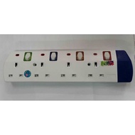 4 GANG SOCKET TRAILING EXTENSION PLUG WITH LED 10M