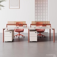 Staff Combination Modern Table Chair Card Holder 8-Person Card Slot Desk 4 Simple Office Desk Staff 