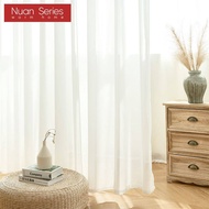 1PC White Multipurpose Tulle Window Curtain Modern Elegant Door Curtain Hook Type Sheer Curtain Custom Curtain For Home Decor Nuan Series