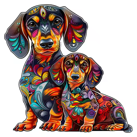 Wooden Puzzles for Adults,Dog Wooden Animals Shaped Puzzles,Unique Shaped Jigsaw Puzzles,Magic Woode