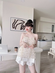 [Voucher 50k Freeship Max 0 đồng toàn quốc] Set áo hai dây babydoll xinh xắn set bánh bèo tiểu thư q