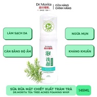 DR.MORITA Sữa Rửa Mặt Tự Tạo Bọt Hỗ Trợ Giảm Mụn Chiết Xuất Tràm Trà Dr.Morita Tea Tree Acnes Foaming Whip 145ml