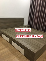 Giường ngủ gỗ công nghiệp MDF 1m4 x 2m có ngăn kéo
