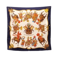 【二手】愛馬仕 HERMES 絲巾 Carre 90 LES FETES DU ROI SOLEIL 女士真絲圍巾