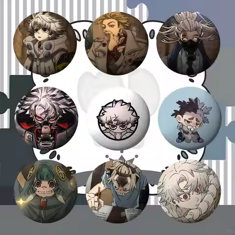 Anime G-Gachiakuta-S Enamel Pins Handmade Round Brooch L Killer Yagami Light Cosplay Badge Backpacks