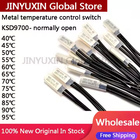10Pcs Metal temperature control switch KSD9700 normally open 250V 5A 10A 16A 40~95 Degree