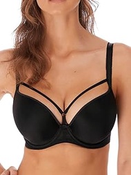 Women's Awakening Moulded Plunge Deco Underwire T-Shirt Bra, Black, 28D