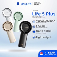JISULIFE Life5 Plus Handheld Fan 5 Speeds Portable Hand Fan USB Rechargeable Turbo Fan Strong Wind
