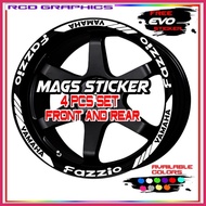 ▪ ◧ Mags Sticker Mio fazzio mags sticker 4pcs set front and rear sticker decals