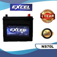 EXCEL NS70L MAINTENANCE FREE - 65D26L (Bateri Kering) Car Battery for TOYOTA Fortuner, Harrier, NISSAN Navara, Sentra, Serena