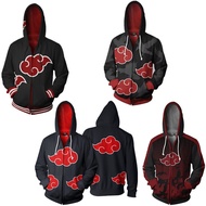 Naruto Zipper Hoodie Akatsuki Sweater digital printing Jacket unsiex Outerwear