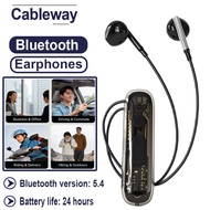 Bluetooth 5.4 Lapel-Clip Neckband Earbuds TYPE-C Rechargeable Sound Amplifiers Headphones for Sport/