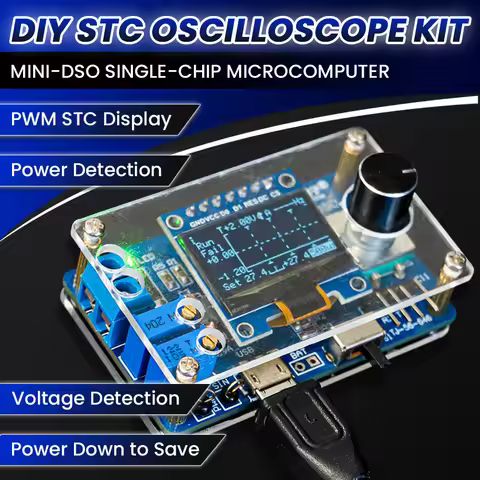 DIY Mini Digital Oscilloscope Electronic Kit STC8K8A MCU with 0.96 Inch OLED DIY Soldering Project P