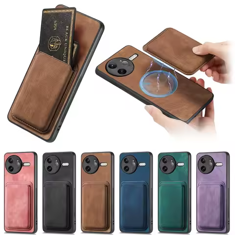 Luxury Leather Magnetic Wallet Case For Xiaomi Poco F7 Pro F7 Ultra Detachable Card Slot Cover for P