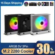 M2 Active Heatsink Cooler 5V 3Pin ARGB Tower Solid State Hard Disk Cooling Fan Aluminum Radiator for SSD 2280 PC Case Accessory