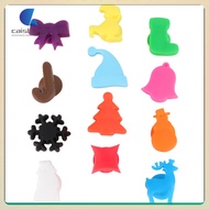 🎄 12Pcs Silicone Wine Glass Markers Suction Cup Reusable Labels Assorted Colors for Parties