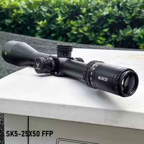 MARCH SK5-25X50 FFP Big Wheel Tactical Riflescope Illuminated Hunting Rifle Scope Air Gun PCP Sniper