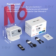 XGODY Gimbal N6 โปรเจคเตอร์อัจฉริยะ ควบคุมด้วยเสียง ระบบ Android TV หมุนได้ 180° ความละเอียด 1080P ร