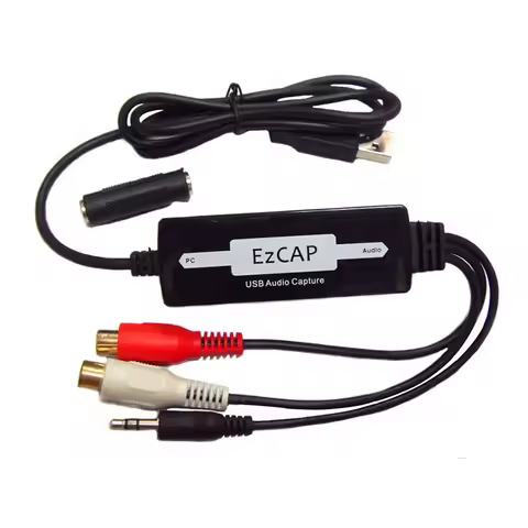 EZCAP USB Audio Capture Cassette To CD/MP3 Converter MP3 WMA WAVE Recorder Edit Audio to Digital RCA