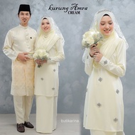 [size 36-50] Baju Kurung Moden Amira Cream Krim - Set couple Sedondon Nikah Pengantin Sanding Brides