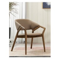 全城熱賣 - 實木餐椅皮革扶手椅北歐會議室椅(白橡色) #H099024114