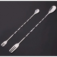 2-headed bar spoon - Stainless steel bar spoon, mixing spoon, cocktail spoon
