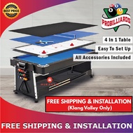 [FREE Shipping &amp; Installation] Pool Table 4 in1 8ft/7ft Meja Pool billiard American Snooker set meja pingpong air hockey