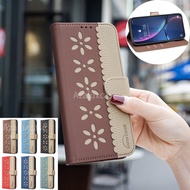 Splicing Leather Flip Phone Case for Huawei Honor X6B Case Honor X9B X7B X6B X5B Flowers Protective 