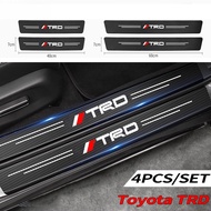 4PCS Toyota TRD Carbon Fiber Car Door Sill Sticker Protector Auto Threshold Strips Sticker For Vios 
