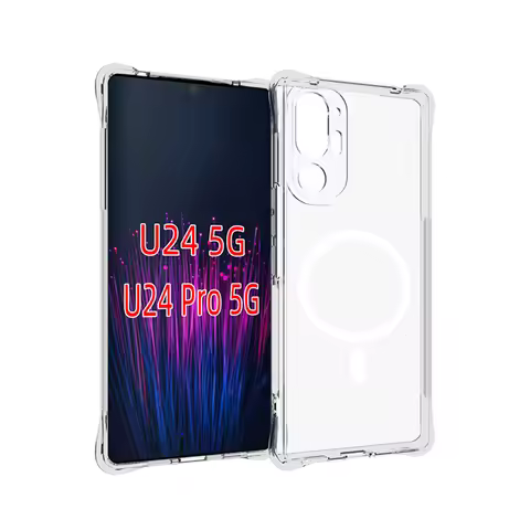 Crystal Clear Magnetic Case For HTC U24 U23 Pro U20 Transparent TPU Anti-Scratch Shockproof Casing P