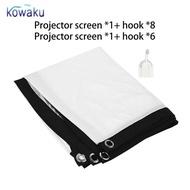 [vsrhkq] Projector Screen 16 9 Projection Screen Portable Movie Screen Curtain Foldable Wall Mount C
