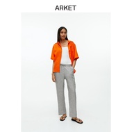 ARKET Women's Lightweight Straight Linen Drawstring Trousers Wide Leg Pants 2023 Summer New Style106