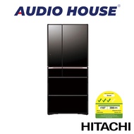 (6.6 MEGA SALES) HITACHI R-WXC670KS-XK 525L 6 DOOR FRIDGE  COLOUR: CRYSTAL BLACK 1 YEAR WARRANTY BY HITACHI
