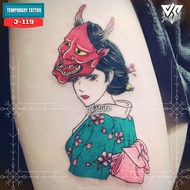 [J-119] Temporary Tattoo Geisha mask