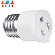 [Mulstore] Light Socket To Plug Adapter Outlet Plug Converter E26 Bulb Socket Adapter