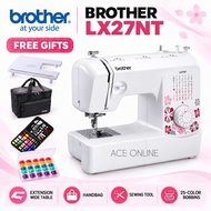 Brother LX27NT Sewing Machine Free LX27NT Extension Wide Table & HandbagSewing Tool 25-Color Bobbins