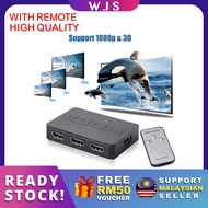 (WITH REMOTE) WJS Enhanced Quality 3in1 Port HDMI Switch HDMI Switcher 1080p 3D Wireless Remote TV B