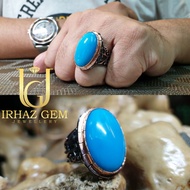 Iranian 🇮🇷 Sky Blue Turquoise Ring | Cincin Firus Iran | 925 Silver
