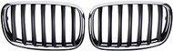 Grille for BMW X5 X6 E70 E71 2008-2013, 1 Pair Car Bumper Kidney Grille Front Grill Silver Frame Black Core Grilles