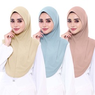Tudung Sarung Premium Ironless Moss Crepe Plain Awning SCUBA