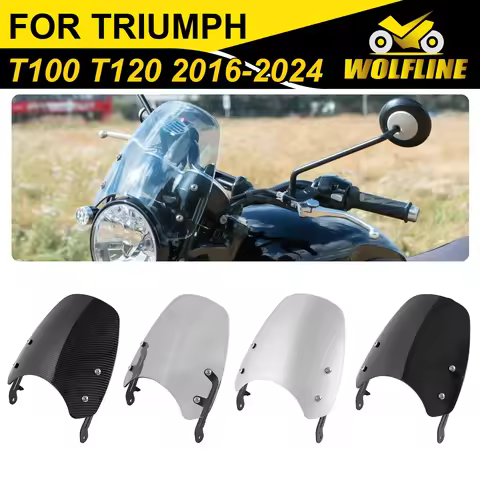 WOLFLINE for Bonneville T100 Front Windscreen for Triumph Bonneville T120 T100 Windshield Wind Defle