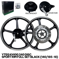 KAWASAKI KH100 MATT BLACK YTEQ B CLASS FULL SET HUB KH
