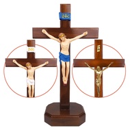 Teak Wood Table Sitting Cross Size 27 Corpus Corpus Corpus Corpus Body Statue of Jesus Suffering Tex