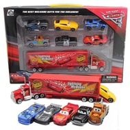 New 7Pcs Cars 2 Mack McQueen Racer Car&Mack Truck Kids Toy Collection Set Gifts