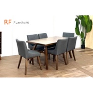 Dining Set/6 Seater Dining Set/Meja Makan/RF FURNITURE ROMA DINING TABLE 6 SEATER SET