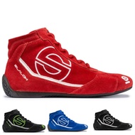 sparco Racing Shoes New Color-Block Karting Shoes Couple's RV Shoes Suede Cowhide Professional Racin